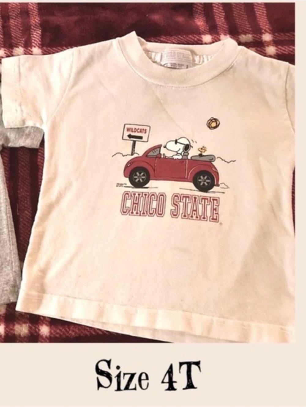 Chico State Kids Snoopy Red Car Graphic T-Shirt - Size 4T